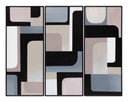 28" X 66" Black Floater Frame Geometric Radical Interpretation (Set Of 3) by Matho Sun