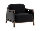 Antique Brown Abbington Black / Onyx Leather Lounge Chair Calloway by Matho Sun