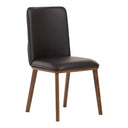 Utah - Modern Walnut and Brown Eco-Leather Dining Chair- Set of 2