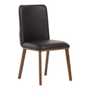 Utah - Modern Walnut and Brown Eco-Leather Dining Chair- Set of 2