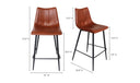 Alibi Counter Stool Brown - Set Of Two