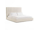 Valhalla + Lorenzo - Modern White Fabric + Light Oak 4-Piece Bedroom Set