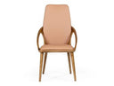 Lucas Mid-Century Cream & Walnut Dining Chair