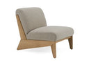 Vance - Modern Sand Fabric + Wood Accent Chair