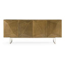 Mingus - Modern Glass + Brushed Brass Rectangualr Dining Table