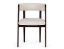 Vegas - Modern Cream Fabric + Walnut Oak Dining Chair (Set of 2)