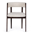 Vegas - Modern Cream Fabric + Walnut Oak Dining Chair (Set of 2)