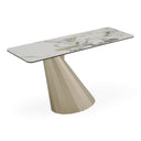 Vela - Modern Ceramic + Brass Console Table