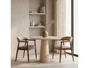 Velma - Modern Travertine Marble Round Dinette Table