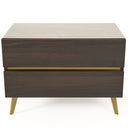 Velondra - Modern Eucalypto + Marble Bed with Two Nightstands