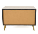 Velondra - Modern Eucalypto + Marble Bed with Two Nightstands