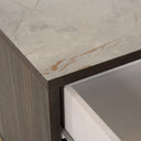 Velondra - Modern Eucalypto + Marble Bed with Two Nightstands