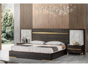 Velondra - Modern Eucalypto + Marble Bed with Two Nightstands