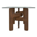 Velshi - Modern Glass + Walnut Rectangular Dining Table