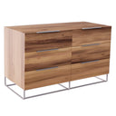 Valhalla + Lorenzo - Modern White Fabric + Light Oak 4-Piece Bedroom Set