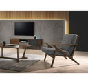Candea - Mid-Century Walnut and Grey Compact Loveseat
