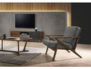 Candea - Mid-Century Walnut and Grey Accent Chair