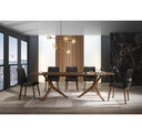 Utah - Modern Walnut and Brown Eco-Leather Dining Chair- Set of 2