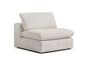 Vicki - Modern Off-White Fabric Modular Armless Seat