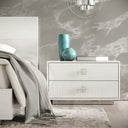 Ovidius + Victoria - Modern White Crocodile Lacquer Bedroom Set