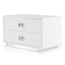Victoria Modern White Crocodile Nightstand