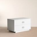 Victoria Modern White Crocodile Nightstand