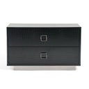 Victoria Modern Black Crocodile Nightstand