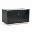 Victoria Modern Black Crocodile Nightstand