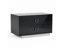 Victoria Modern Black Crocodile Nightstand