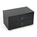Victoria Modern Black Crocodile Nightstand