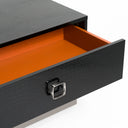 Victoria Modern Black Crocodile Nightstand