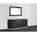Victoria Modern Black Crocodile Nightstand