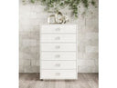 Victoria Modern White Crocodile Lacquer 6-Drawer Chest