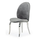 Vince - Glam Grey Velvet Dining Chair Set of 2