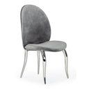 Vince - Glam Grey Velvet Dining Chair Set of 2