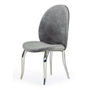 Vince - Glam Grey Velvet Dining Chair Set of 2