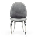 Vince - Glam Grey Velvet Dining Chair Set of 2