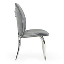 Vince - Glam Grey Velvet Dining Chair Set of 2