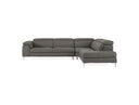 Viola - Italian Contemporary Blue-Grey Leather Right Facing Sectional Sofa