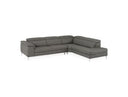 Viola - Italian Contemporary Blue-Grey Leather Right Facing Sectional Sofa