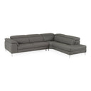 Viola - Italian Contemporary Blue-Grey Leather Right Facing Sectional Sofa