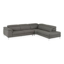 Viola - Italian Contemporary Blue-Grey Leather Right Facing Sectional Sofa