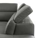 Viola - Italian Contemporary Blue-Grey Leather Right Facing Sectional Sofa