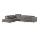 Viola - Italian Contemporary Blue-Grey Leather Right Facing Sectional Sofa