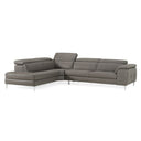 Viola - Italian Contemporary Grey Leather Left Facing Sectional Sofa