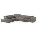Viola - Italian Contemporary Grey Leather Left Facing Sectional Sofa