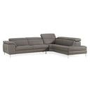 Viola - Italian Contemporary Grey Leather Right Facing Sectional Sofa