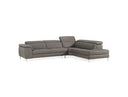 Viola - Italian Contemporary Grey Leather Right Facing Sectional Sofa