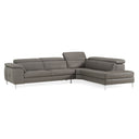 Viola - Italian Contemporary Grey Leather Right Facing Sectional Sofa