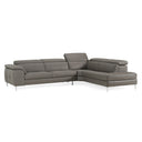 Viola - Italian Contemporary Grey Leather Right Facing Sectional Sofa
